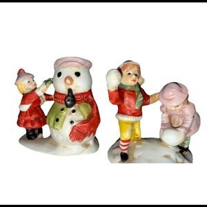 1990 EPI Porcelain Snow Day Shenanigans Fine Quality Holiday decor collectible